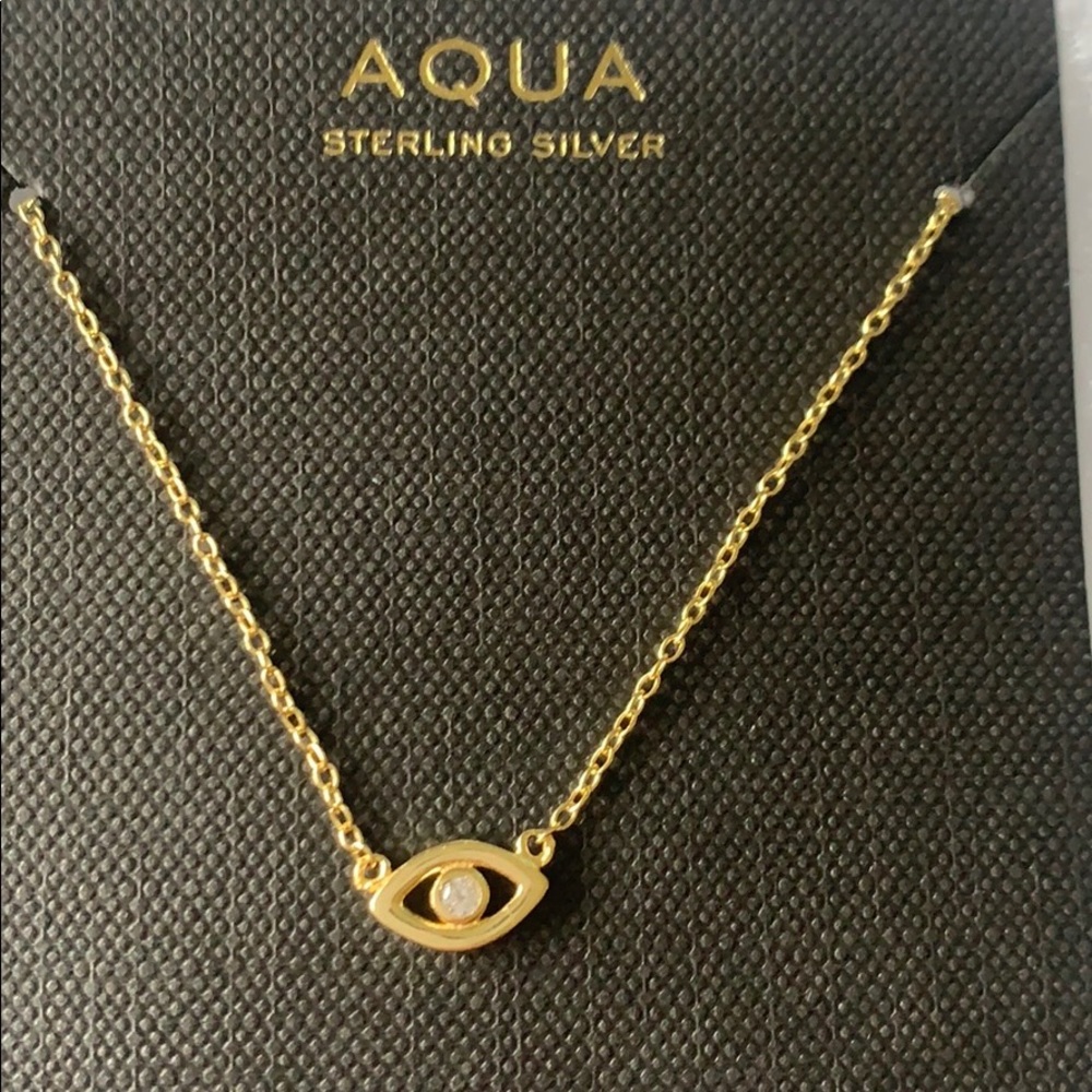 18K gold plated sterling silver necklace Aqua brand